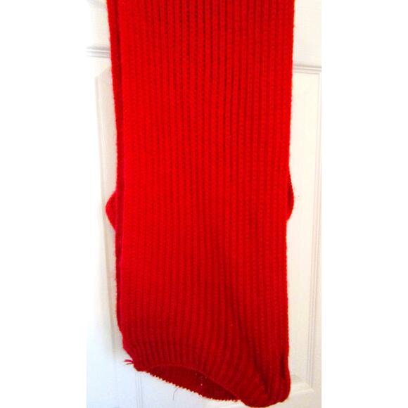 Handmade Unisex Red Knitted Scarf Ribbed Texture 68 Inches Long Cozy Stylish - Picture 2 of 3